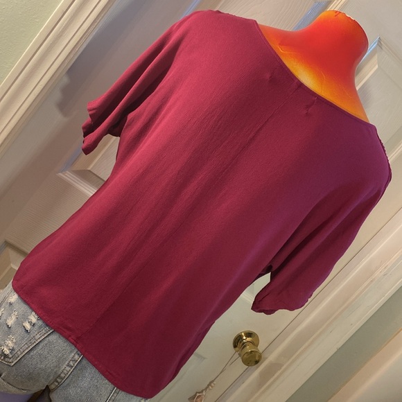 Blue Rain Short Sleeve Tie Front Blouse - Picture 6 of 12